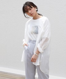 one after another NICE CLAUP | ノーカラーシアーシャツ(シャツ/ブラウス)