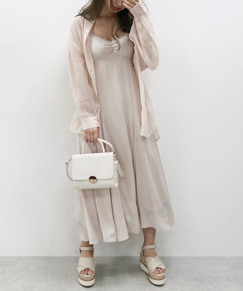 one after another NICE CLAUP（ワンアフターアナザーナイスクラップ）の「ノーカラーシアーシャツ（シャツ/ブラウス・レディース・オフホワイト/ブルーグレー/ミント/ピンクベージュ・FREE）」の22枚目の写真