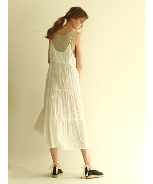 ACYM（アシーム）の「Crinkle cami ワンピース（ワンピース・レディース・ホワイト/ブラック・FREE）」の6枚目の写真