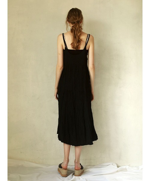 ACYM（アシーム）の「Crinkle cami ワンピース（ワンピース・レディース・ホワイト/ブラック・FREE）」の9枚目の写真