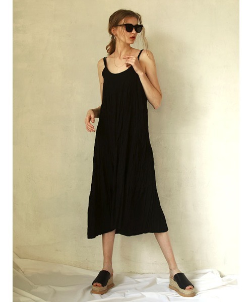 ACYM（アシーム）の「Crinkle cami ワンピース（ワンピース・レディース・ホワイト/ブラック・FREE）」の8枚目の写真