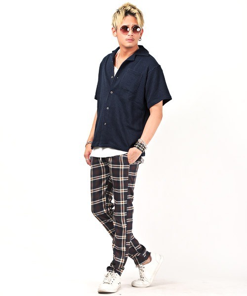 LUXSTYLE（ラグスタイル）の「シアサッカーオープンシャツ（シャツ/ブラウス・メンズ・ホワイト/ブラック/ネイビー/ホワイト×グレー/ストライプ・S/M/XL/L）」の11枚目の写真