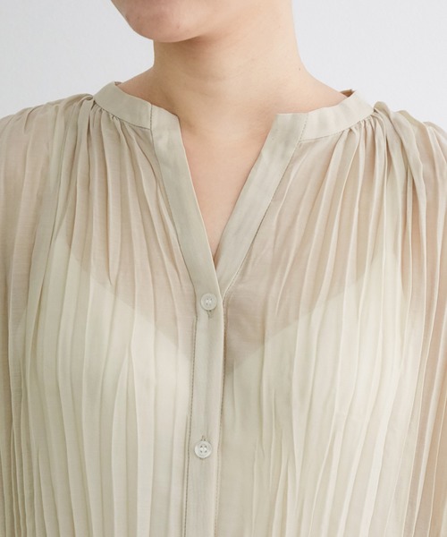 ADAM ET ROPE'（アダムエロペ）の「【WEB限定】ワッシャーサイドスリットシャツワンピース（ワンピース・レディース・ブラウン系その他/ベージュ/ダークラベンダー・FREE）」の8枚目の写真