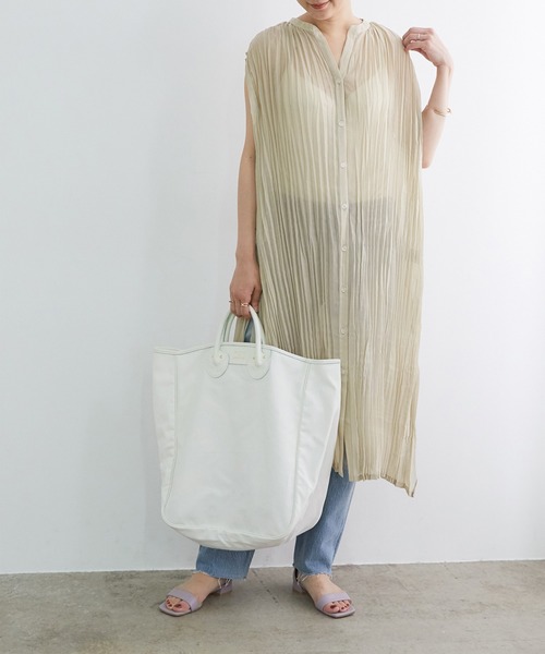 ADAM ET ROPE'（アダムエロペ）の「【WEB限定】ワッシャーサイドスリットシャツワンピース（ワンピース・レディース・ブラウン系その他/ベージュ/ダークラベンダー・FREE）」の9枚目の写真