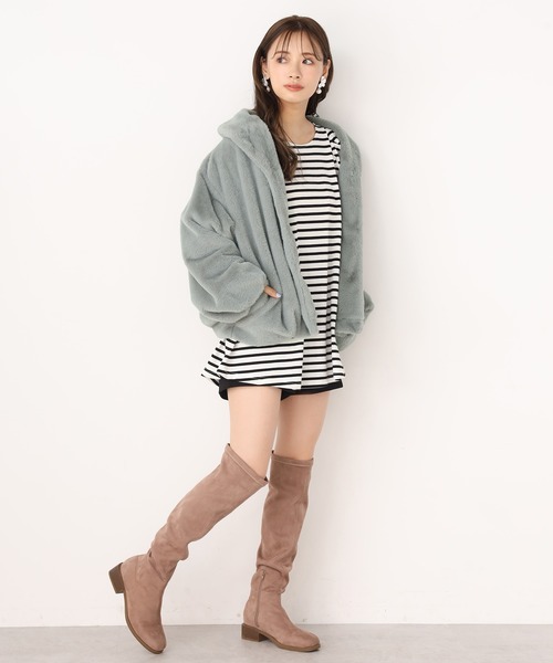 one after another NICE CLAUP（ワンアフターアナザーナイスクラップ）の「フェイクファーコート（その他アウター・レディース・アイボリー/ブルーグレー/モカ/ピンクベージュ・FREE）」の22枚目の写真