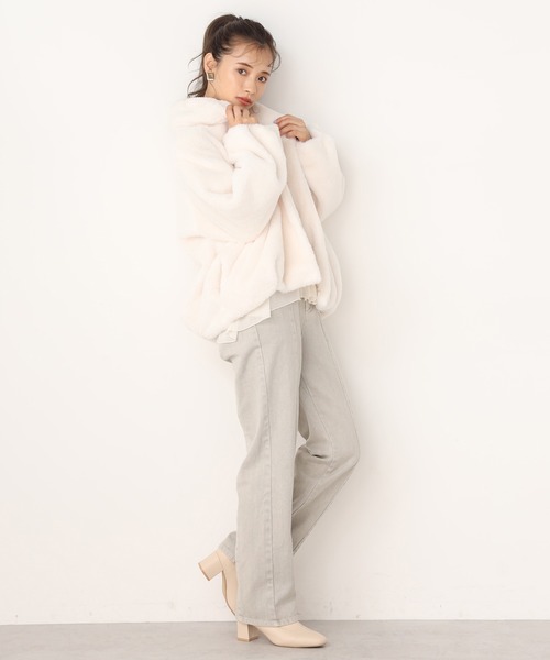 one after another NICE CLAUP（ワンアフターアナザーナイスクラップ）の「フェイクファーコート（その他アウター・レディース・アイボリー/ブルーグレー/モカ/ピンクベージュ・FREE）」の17枚目の写真