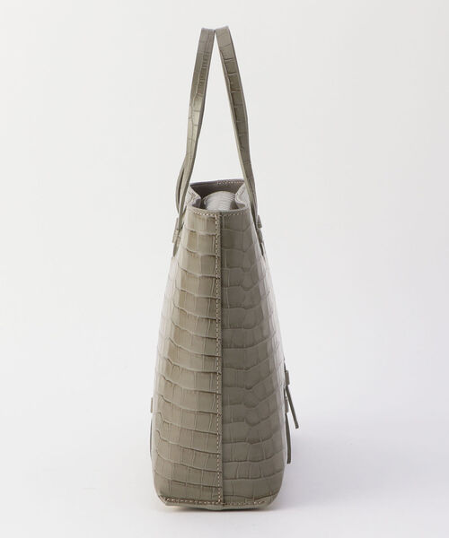 NOLLEY’S（ノーリーズ）の「【CHRISTIAN VILLA /クリスチャンヴィラ】クロコトートバッグ（トートバッグ・レディース・グレイッシュベージュ/ブラック・F）」の5枚目の写真