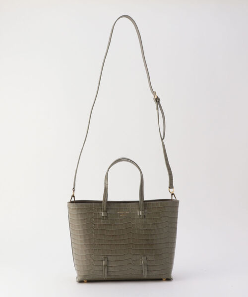 NOLLEY’S（ノーリーズ）の「【CHRISTIAN VILLA /クリスチャンヴィラ】クロコトートバッグ（トートバッグ・レディース・グレイッシュベージュ/ブラック・F）」の8枚目の写真