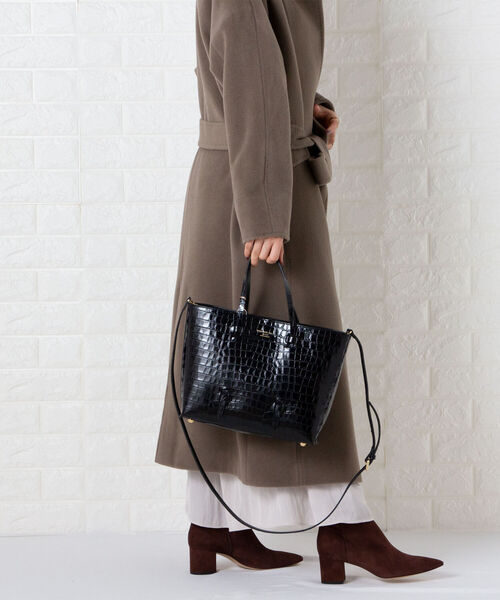 NOLLEY’S（ノーリーズ）の「【CHRISTIAN VILLA /クリスチャンヴィラ】クロコトートバッグ（トートバッグ・レディース・グレイッシュベージュ/ブラック・F）」の16枚目の写真
