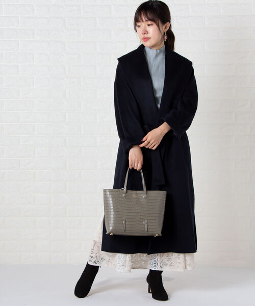 NOLLEY’S（ノーリーズ）の「【CHRISTIAN VILLA /クリスチャンヴィラ】クロコトートバッグ（トートバッグ・レディース・グレイッシュベージュ/ブラック・F）」の17枚目の写真