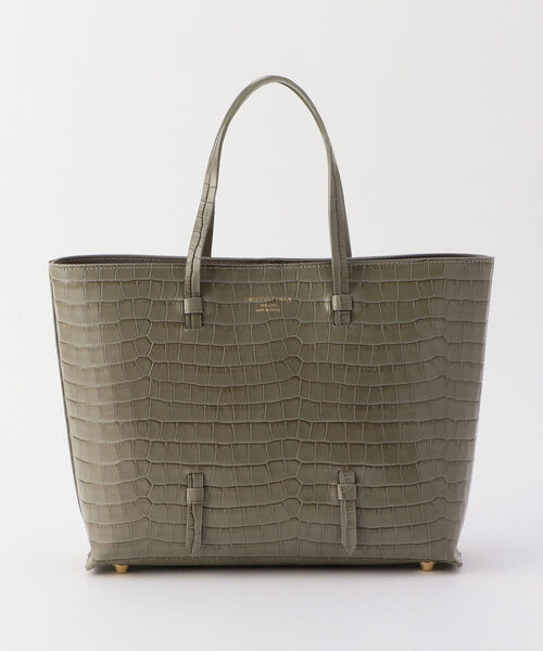 NOLLEY’S（ノーリーズ）の「【CHRISTIAN VILLA /クリスチャンヴィラ】クロコトートバッグ（トートバッグ・レディース・グレイッシュベージュ/ブラック・F）」の4枚目の写真