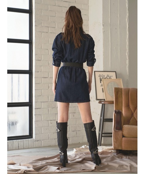 Darichiレザーコンビノースリデニムミニワンピース レザーコンビノースリデニムミニワンピース – Darich (ダーリッチ)