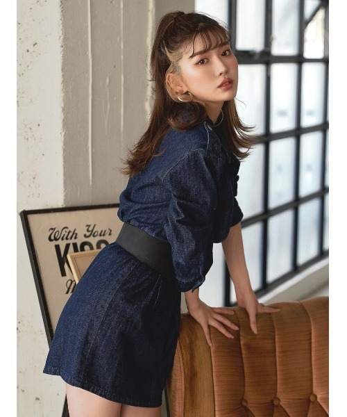 darich レザーコンビノースリデニムミニワンピース FL darich レザーコンビノースリデニムミニワンピース FL darich レザー