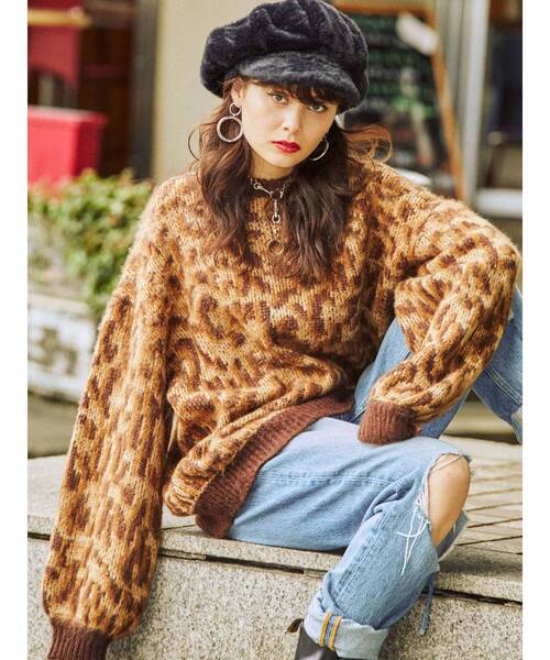 jouetie（ジュエティ）の「アニマルニット（ニット/セーター・レディース・ブラック/ボルドー/ブラウン・MEDIUM）」の11枚目の写真