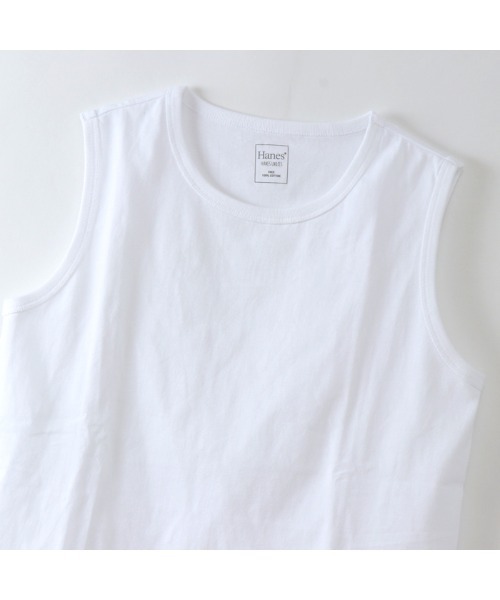 HANES(ヘインズ)の「HANES/ヘインズ 半袖Tシャツ HW3-M201(タンクトップ・レディース・ホワイト/ブラック・FREE)」の5枚目の写真