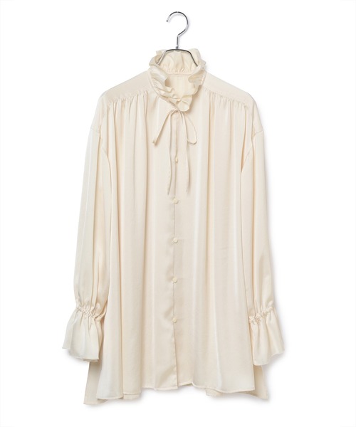 ADAM ET ROPE'(アダムエロペ)の「【INもOUTも】フリルカフスチュニックブラウス(シャツ/ブラウス・レディース・ブラウン系その他2/キナリ・FREE)」の7枚目の写真
