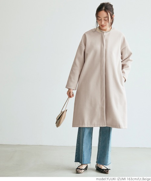 coca（coca）（コカ）の「バックフリルアウター（ノーカラージャケット・レディース・ブラック/ライトベージュ・ONE SIZE）」の7枚目の写真