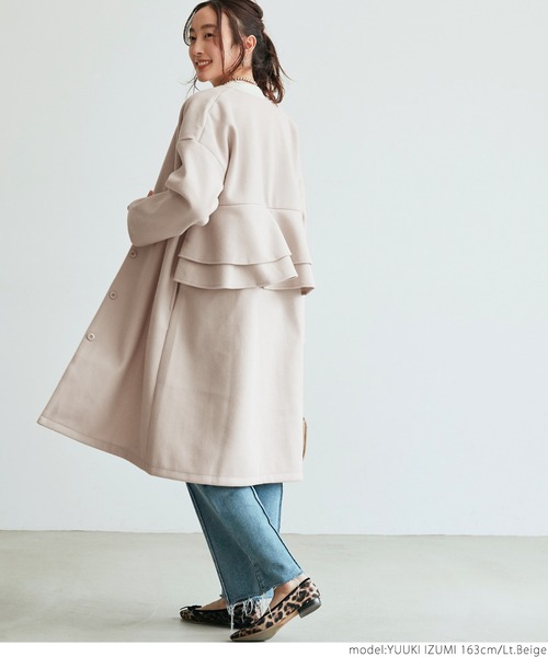 coca（coca）（コカ）の「バックフリルアウター（ノーカラージャケット・レディース・ブラック/ライトベージュ・ONE SIZE）」の10枚目の写真