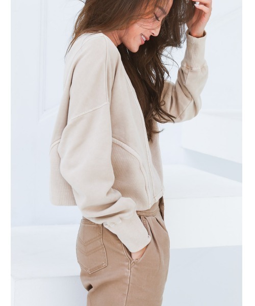 ALEXIA STAM（アリシアスタン）の「【JJ 12月号掲載】Unique Switching Sweatshirt/ユニークスイッチングスウェットシャツ（スウェット・レディース・チャコールグレー/ベージュ/ブラウン・FREE）」の9枚目の写真