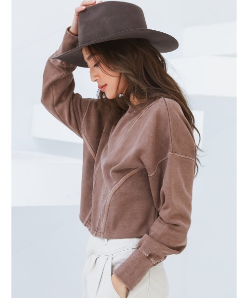 ALEXIA STAM（アリシアスタン）の「【JJ 12月号掲載】Unique Switching Sweatshirt/ユニークスイッチングスウェットシャツ（スウェット・レディース・チャコールグレー/ベージュ/ブラウン・FREE）」の12枚目の写真