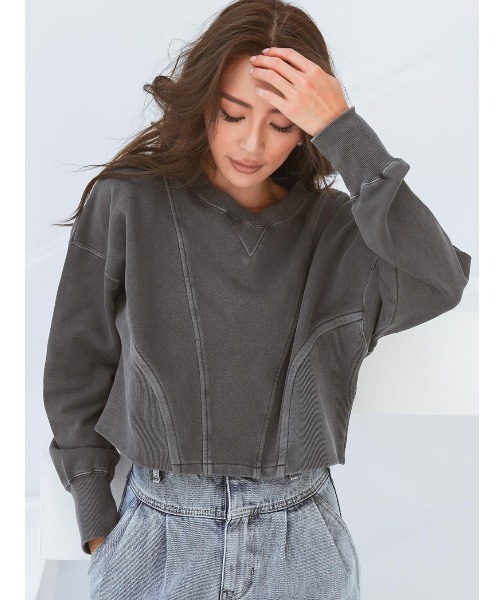 ALEXIA STAM（アリシアスタン）の「【JJ 12月号掲載】Unique Switching Sweatshirt/ユニークスイッチングスウェットシャツ（スウェット・レディース・チャコールグレー/ベージュ/ブラウン・FREE）」の20枚目の写真