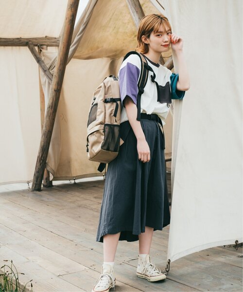 DOUBLE NAME（ダブルネーム）の「メッシュポケットリュック（バックパック/リュック・レディース・ベージュ/パープル/ブラック・FREE）」の7枚目の写真