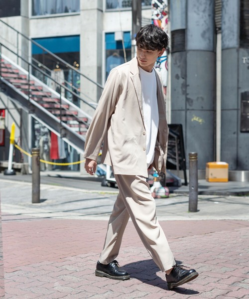 Rocky Monroe(ロッキーモンロー)の「【セットアップ】オーバーサイズジャケット&ワイドテーパードパンツ(セットアップ・メンズ・ブラック/ベージュ/グリーン・LL/M/L)」の11枚目の写真