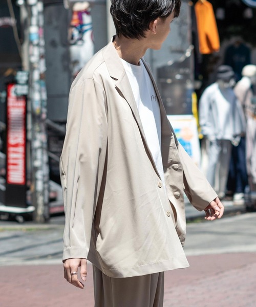 Rocky Monroe(ロッキーモンロー)の「【セットアップ】オーバーサイズジャケット&ワイドテーパードパンツ(セットアップ・メンズ・ブラック/ベージュ/グリーン・LL/M/L)」の12枚目の写真