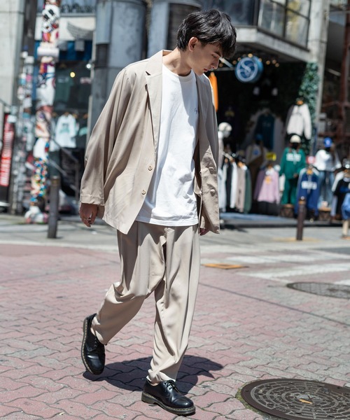 Rocky Monroe(ロッキーモンロー)の「【セットアップ】オーバーサイズジャケット&ワイドテーパードパンツ(セットアップ・メンズ・ブラック/ベージュ/グリーン・LL/M/L)」の14枚目の写真