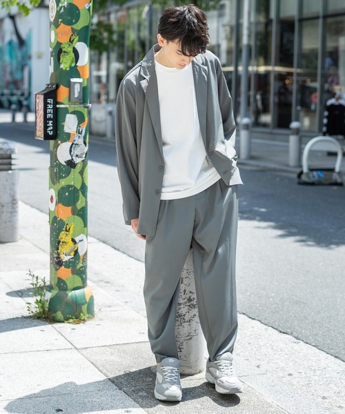 Rocky Monroe(ロッキーモンロー)の「【セットアップ】オーバーサイズジャケット&ワイドテーパードパンツ(セットアップ・メンズ・ブラック/ベージュ/グリーン・LL/M/L)」の16枚目の写真