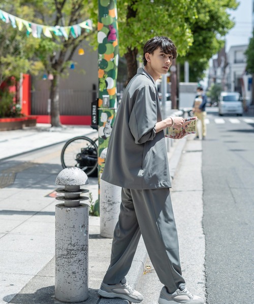 Rocky Monroe(ロッキーモンロー)の「【セットアップ】オーバーサイズジャケット&ワイドテーパードパンツ(セットアップ・メンズ・ブラック/ベージュ/グリーン・LL/M/L)」の19枚目の写真