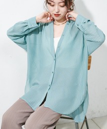 DISCOAT | シアギンガムバンドカラーシャツ(シャツ/ブラウス)