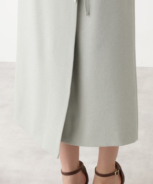 N.（N. Natural Beauty Basic）（エヌエヌナチュラルビューティーベーシック）の「リボン紐ベルト付ラップスカート（スカート・レディース・ベージュ/カーキ/イエロー・MEDIUM）」の16枚目の写真