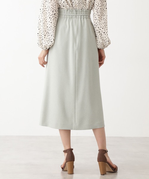 N.（N. Natural Beauty Basic）（エヌエヌナチュラルビューティーベーシック）の「リボン紐ベルト付ラップスカート（スカート・レディース・ベージュ/カーキ/イエロー・MEDIUM）」の13枚目の写真