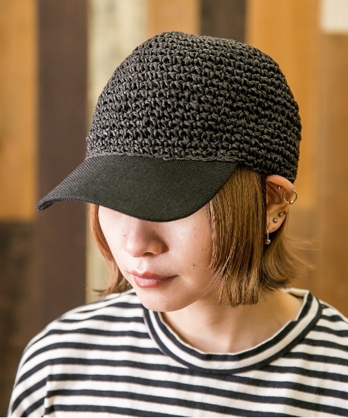 無（ム）の「ペーパー細編みキャップ（キャップ・レディース・ベージュ/ダークベージュ/ブラック・FREE）」の14枚目の写真