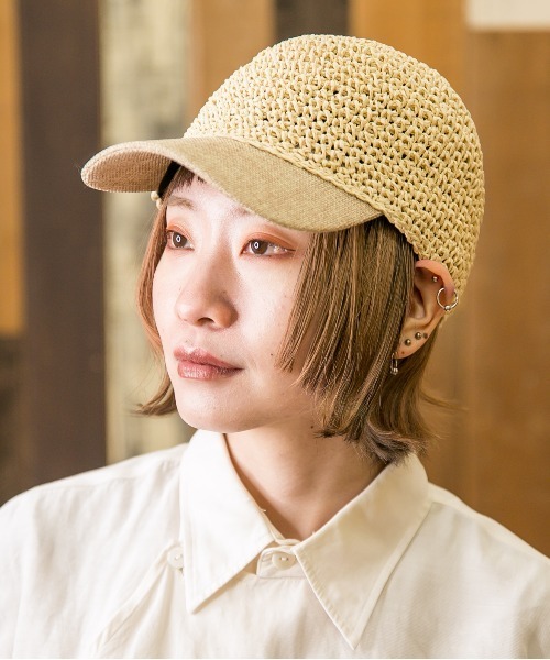 無（ム）の「ペーパー細編みキャップ（キャップ・レディース・ベージュ/ダークベージュ/ブラック・FREE）」の19枚目の写真