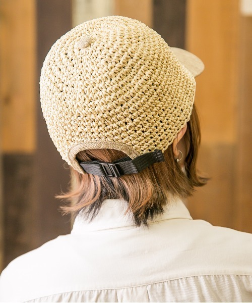 無（ム）の「ペーパー細編みキャップ（キャップ・レディース・ベージュ/ダークベージュ/ブラック・FREE）」の5枚目の写真