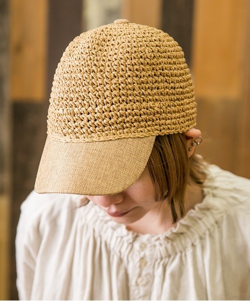 無（ム）の「ペーパー細編みキャップ（キャップ・レディース・ベージュ/ダークベージュ/ブラック・FREE）」の18枚目の写真