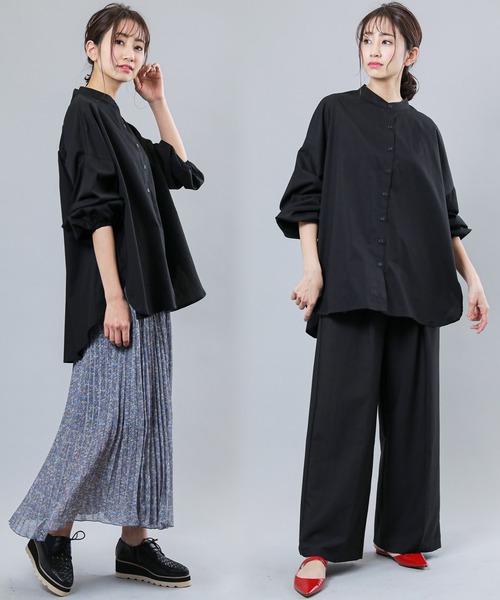 mili an deni（ミリアンデニ）の「バルーンスリーブシャツ（シャツ/ブラウス・レディース・ホワイト/ブラック/ネイビー・M/L）」の7枚目の写真