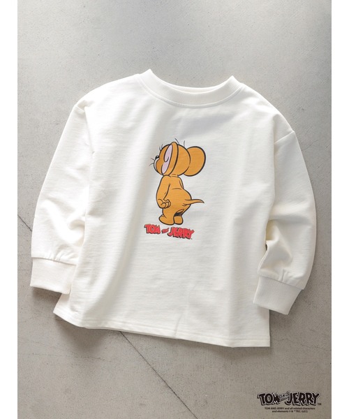 koe（コエ）の「JERRY ミニ裏毛Tシャツ＊（Tシャツ/カットソー・キッズ・オフホワイト/グレイッシュベージュ・110/120/130/140）」の2枚目の写真