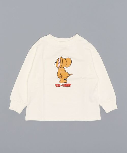 koe（コエ）の「JERRY ミニ裏毛Tシャツ＊（Tシャツ/カットソー・キッズ・オフホワイト/グレイッシュベージュ・110/120/130/140）」の4枚目の写真
