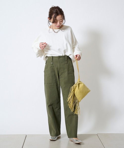 DouDou(ドゥドゥ)の「ピッグレザーフリンジトート(トートバッグ・レディース・ベージュ/イエロー/ピンク・FREE)」の13枚目の写真