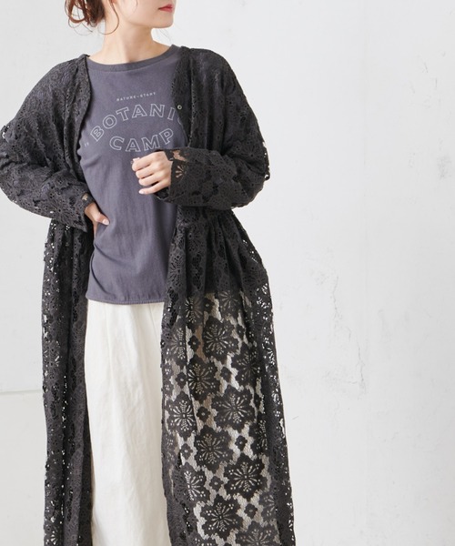 PUAL CE CIN（ピュアルセシン）の「花レース2WAYワンピース（ワンピース・レディース・チャコール/オフホワイト・FREE）」の2枚目の写真