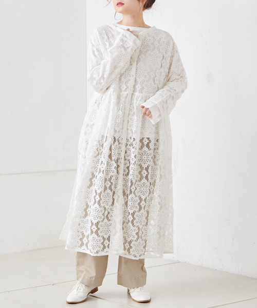 PUAL CE CIN（ピュアルセシン）の「花レース2WAYワンピース（ワンピース・レディース・チャコール/オフホワイト・FREE）」の17枚目の写真