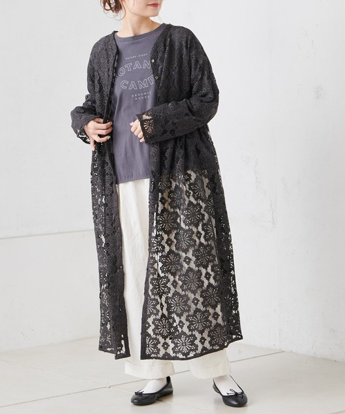 PUAL CE CIN（ピュアルセシン）の「花レース2WAYワンピース（ワンピース・レディース・チャコール/オフホワイト・FREE）」の11枚目の写真