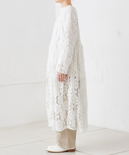 PUAL CE CIN（ピュアルセシン）の「花レース2WAYワンピース（ワンピース・レディース・チャコール/オフホワイト・FREE）」の8枚目の写真