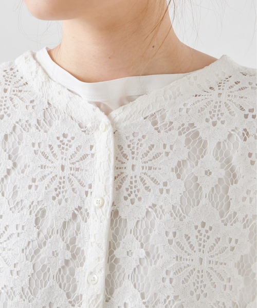 PUAL CE CIN（ピュアルセシン）の「花レース2WAYワンピース（ワンピース・レディース・チャコール/オフホワイト・FREE）」の12枚目の写真