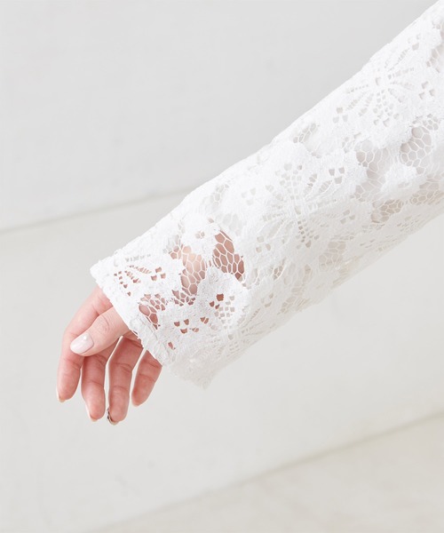 PUAL CE CIN（ピュアルセシン）の「花レース2WAYワンピース（ワンピース・レディース・チャコール/オフホワイト・FREE）」の10枚目の写真