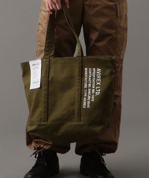 AVIREX（アヴィレックス）の「バーサ2/ BERSAⅡ/ キャンバストートバッグ（トートバッグ・レディース・オフホワイト/ブラック/オリーブ・FREE）」の3枚目の写真