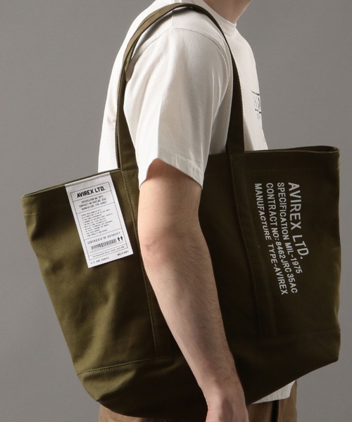 AVIREX（アヴィレックス）の「バーサ2/ BERSAⅡ/ キャンバストートバッグ（トートバッグ・レディース・オフホワイト/ブラック/オリーブ・FREE）」の9枚目の写真